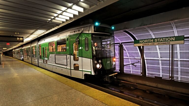A Green Line train at North Station.