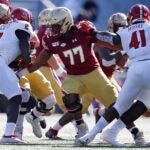 Boston College offensive lineman Zion Johnson.