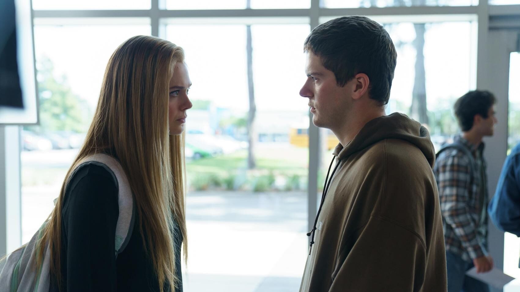 Elle Fanning and Colton Ryan in "The Girl From Plainville."