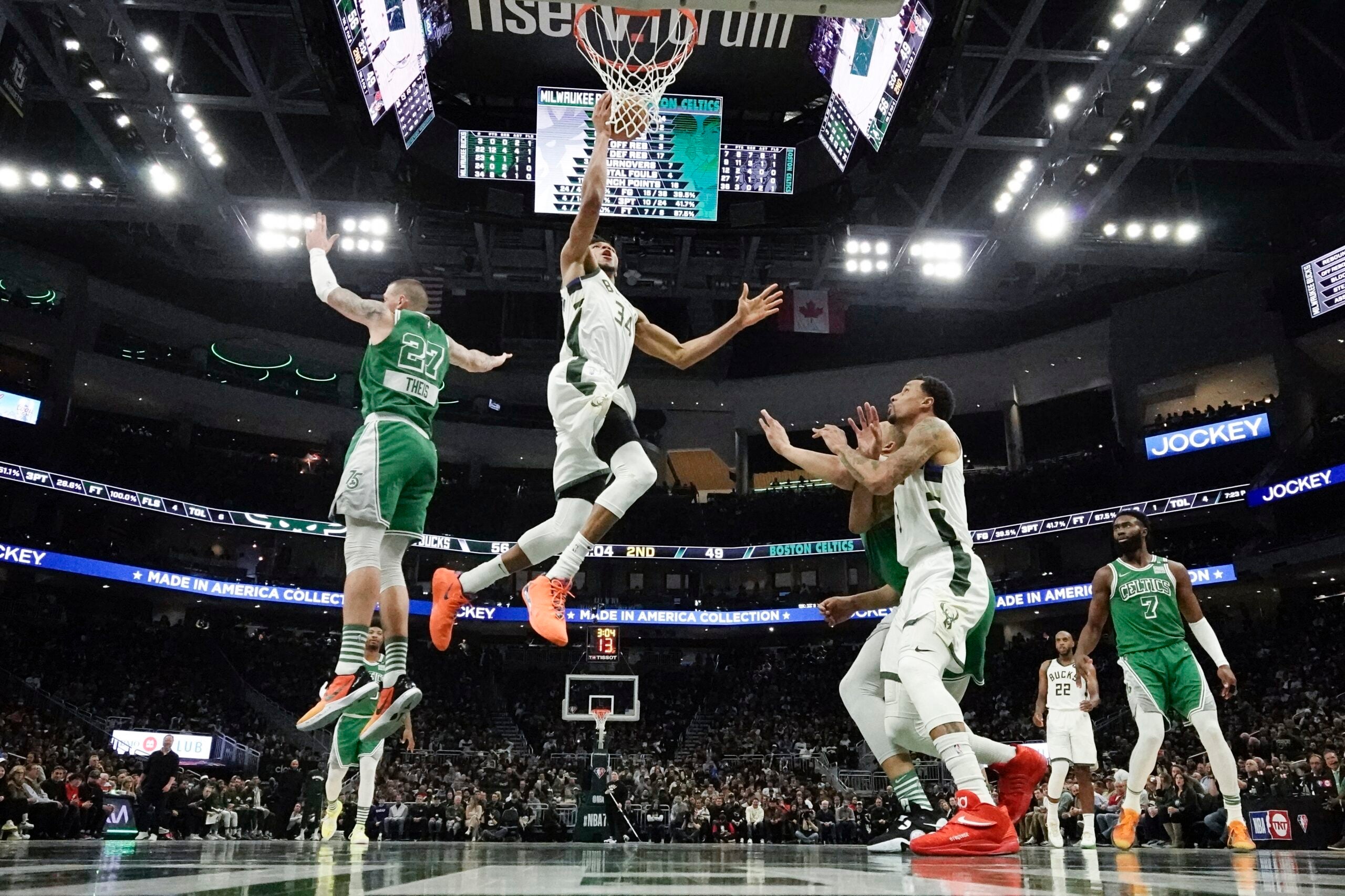 Doubling Giannis Antetokounmpo, more 8 stats to watch Celtics vs Bucks