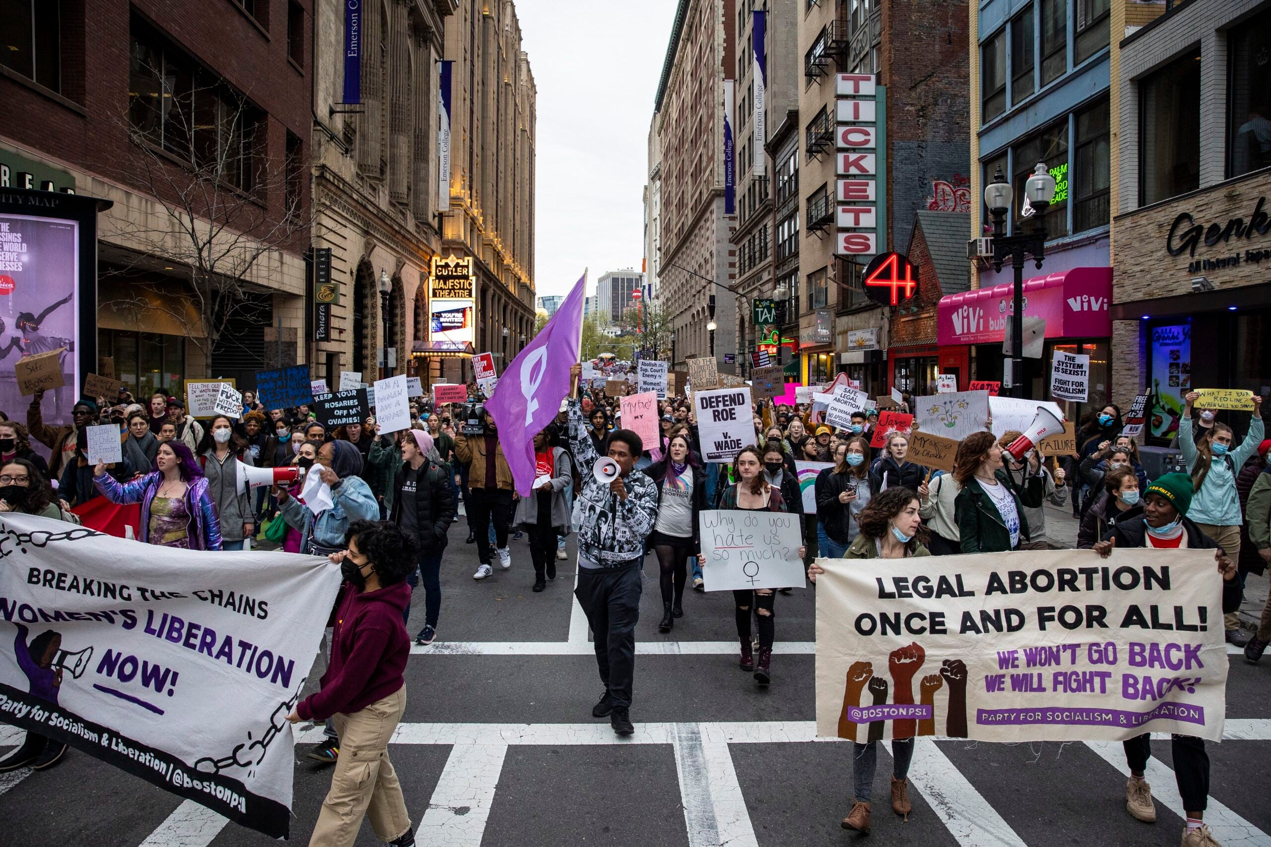 Pro-choice activists take to the streets in Boston