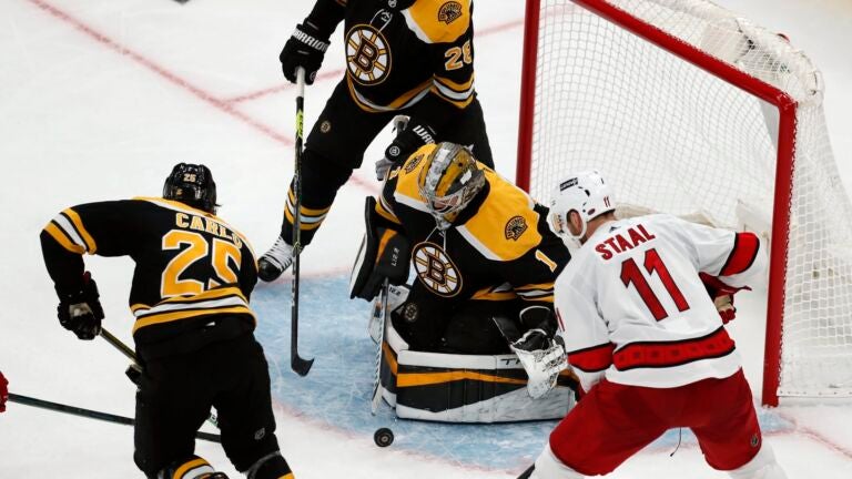 Jeremy Swayman impresses in first career playoff start to help Bruins win Game 3