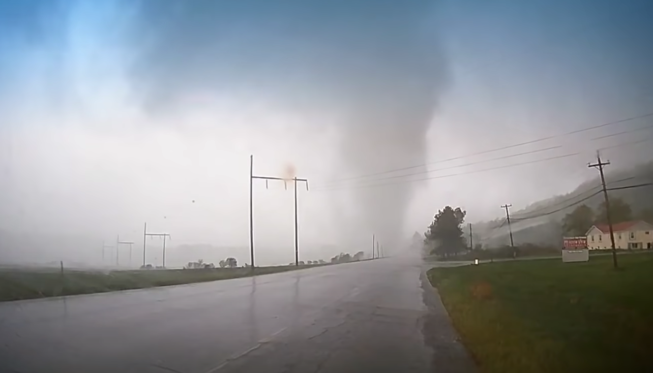 A tornado touched down in New Hampshire on Monday