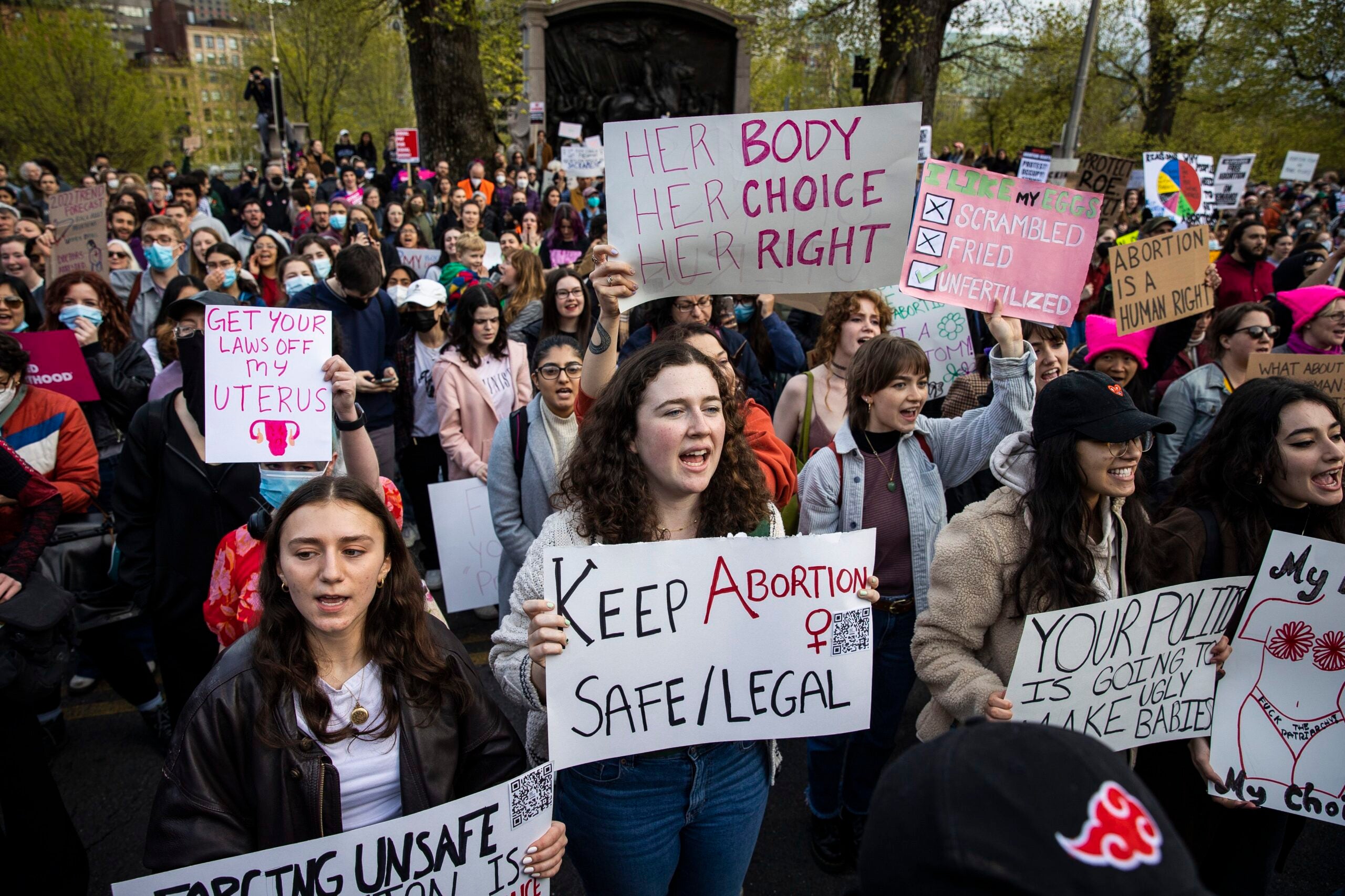 Pro-choice activists take to the streets in Boston