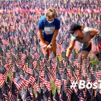 More than 37,000 flags are being placed on Boston Common for the 12th annual Memorial Day flag garden.