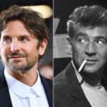 Bradley Cooper (L) will play Leonard Bernstein (R) in "Maestro," an upcoming movie filming in Massachusetts in May.