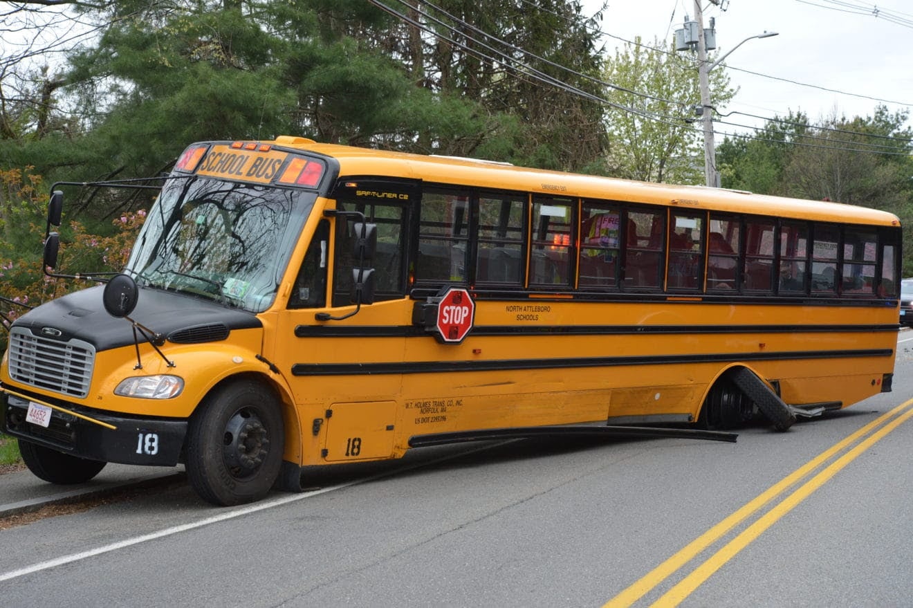 School bus with students on board involved in Plainville car crash