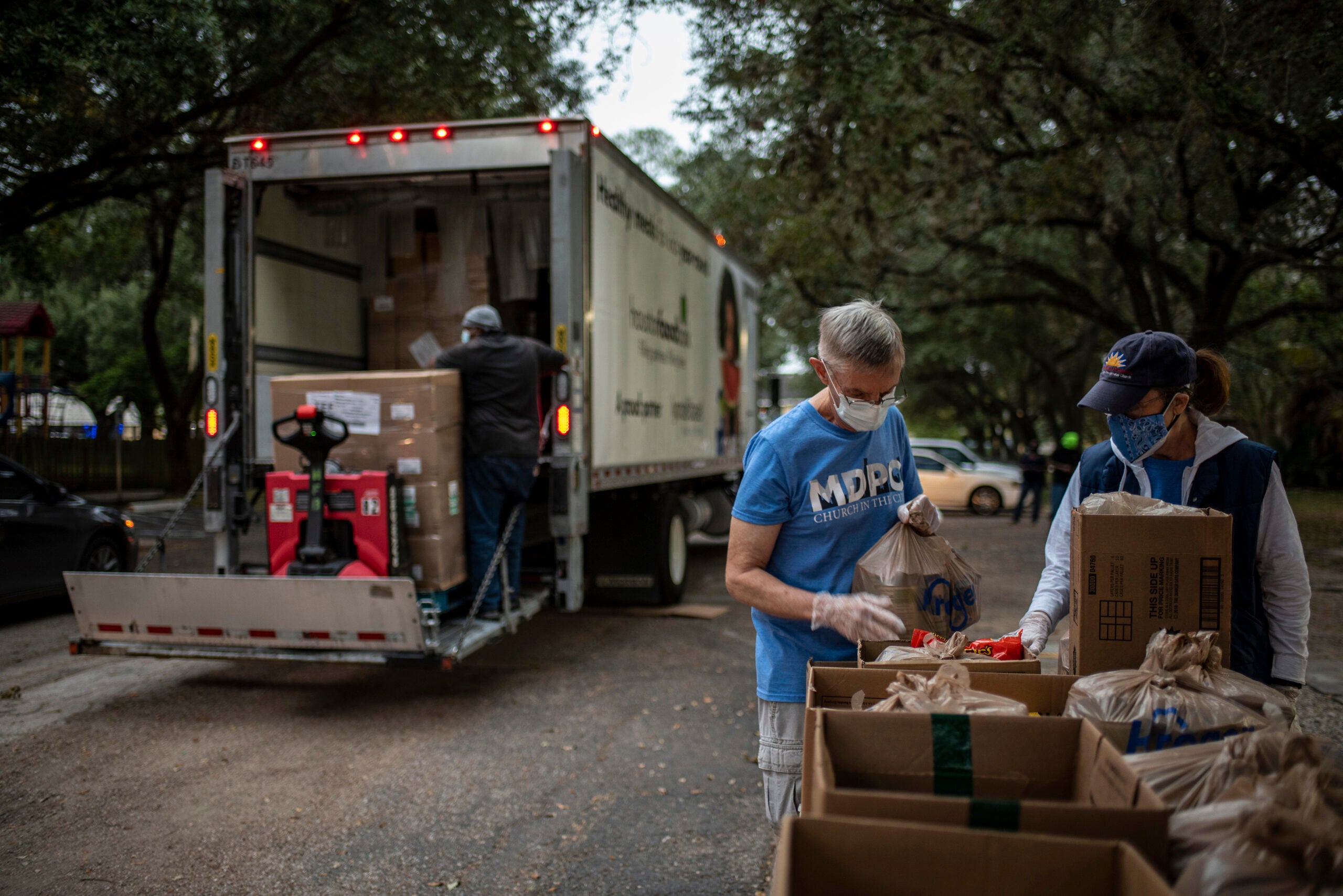 Volunteer for a thanksgiving food pantry in southie