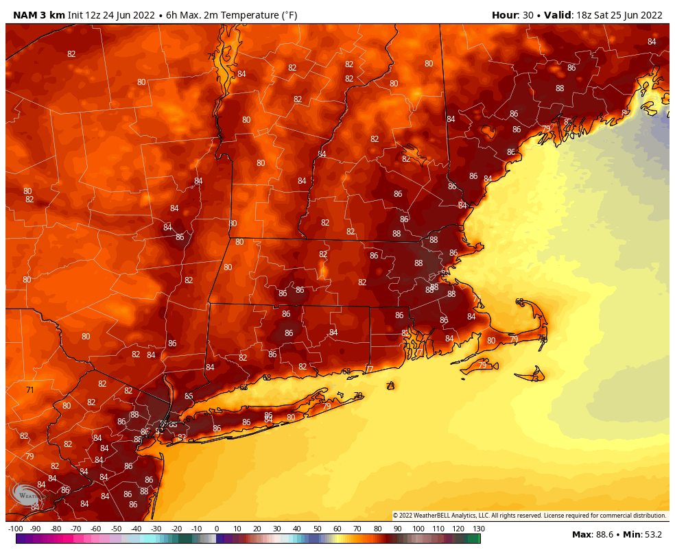 The heat this weekend in New England won’t be too noteworthy