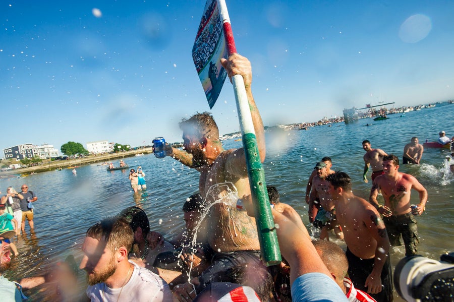 Watch Gloucester's greasy pole contest looks as painful as ever