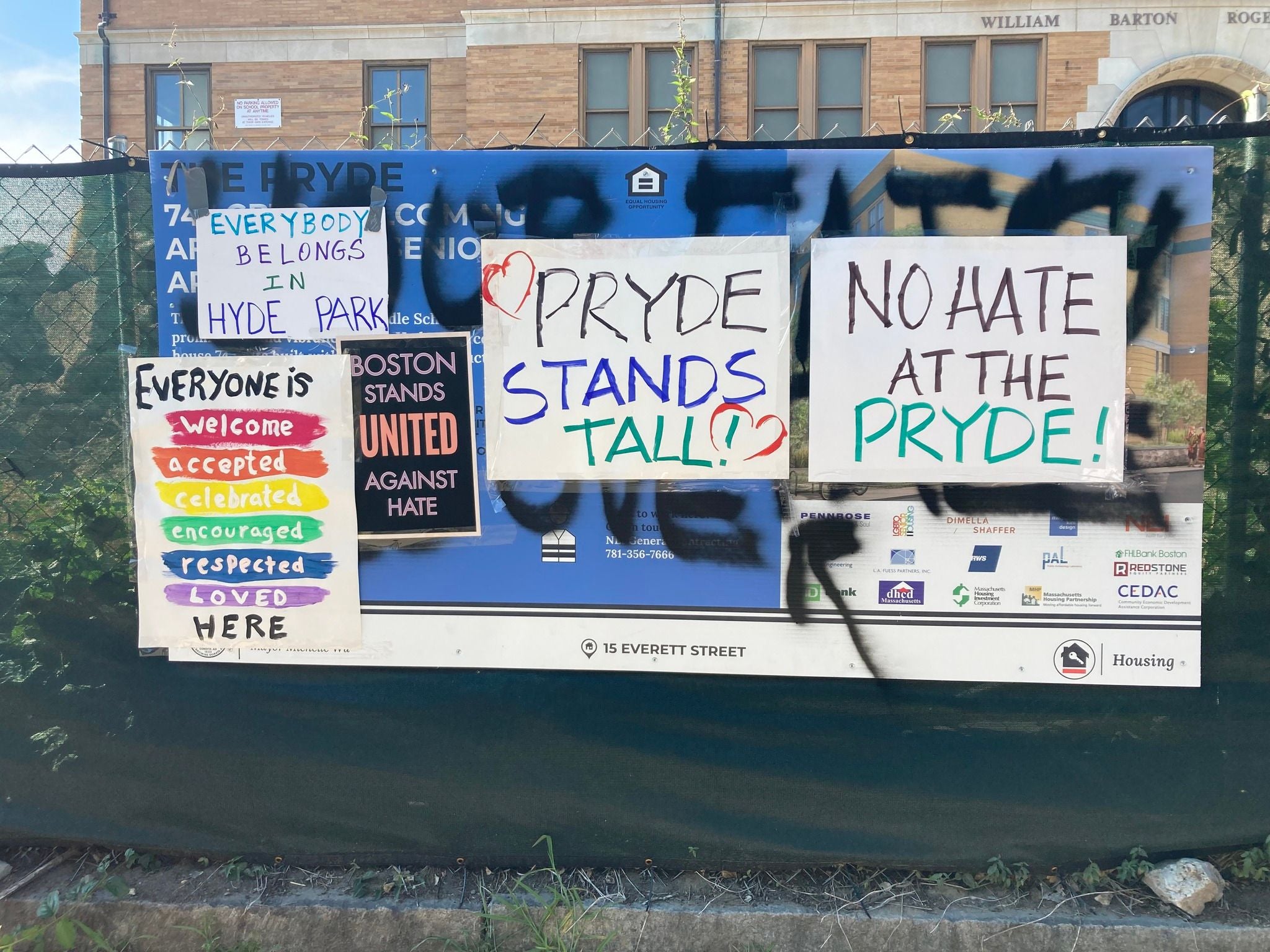 Hyde Park rallies around The Pryde, covers signs of hate with signs of love