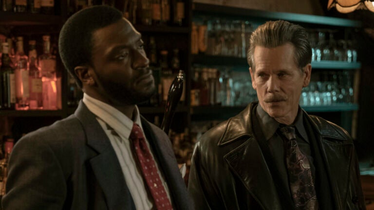 Aldis Hodge as Decourcy Ward and Kevin Bacon as Jackie Rohr in "City on a Hill."