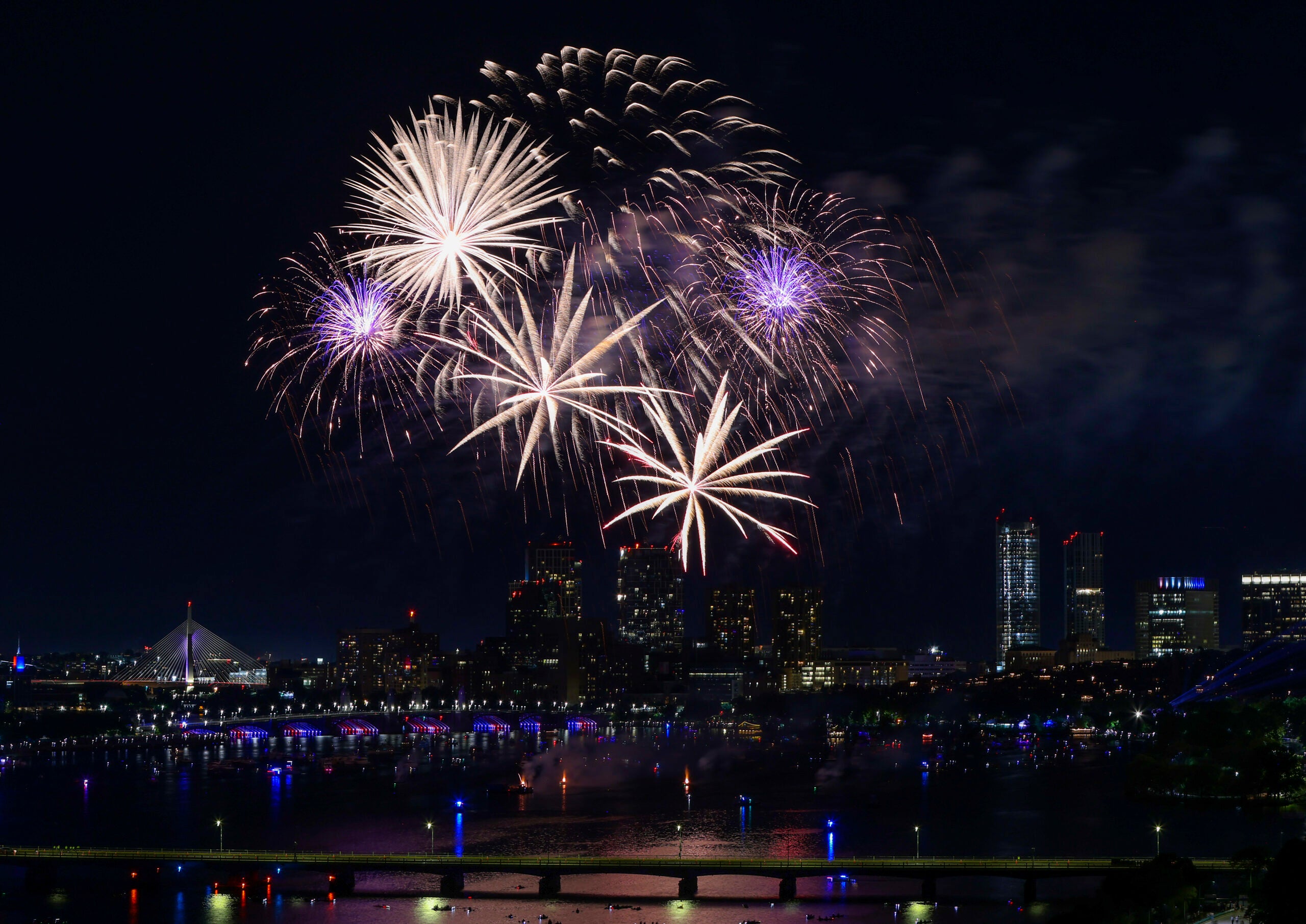 A photo scroll of Boston's Fourth of July fireworks show