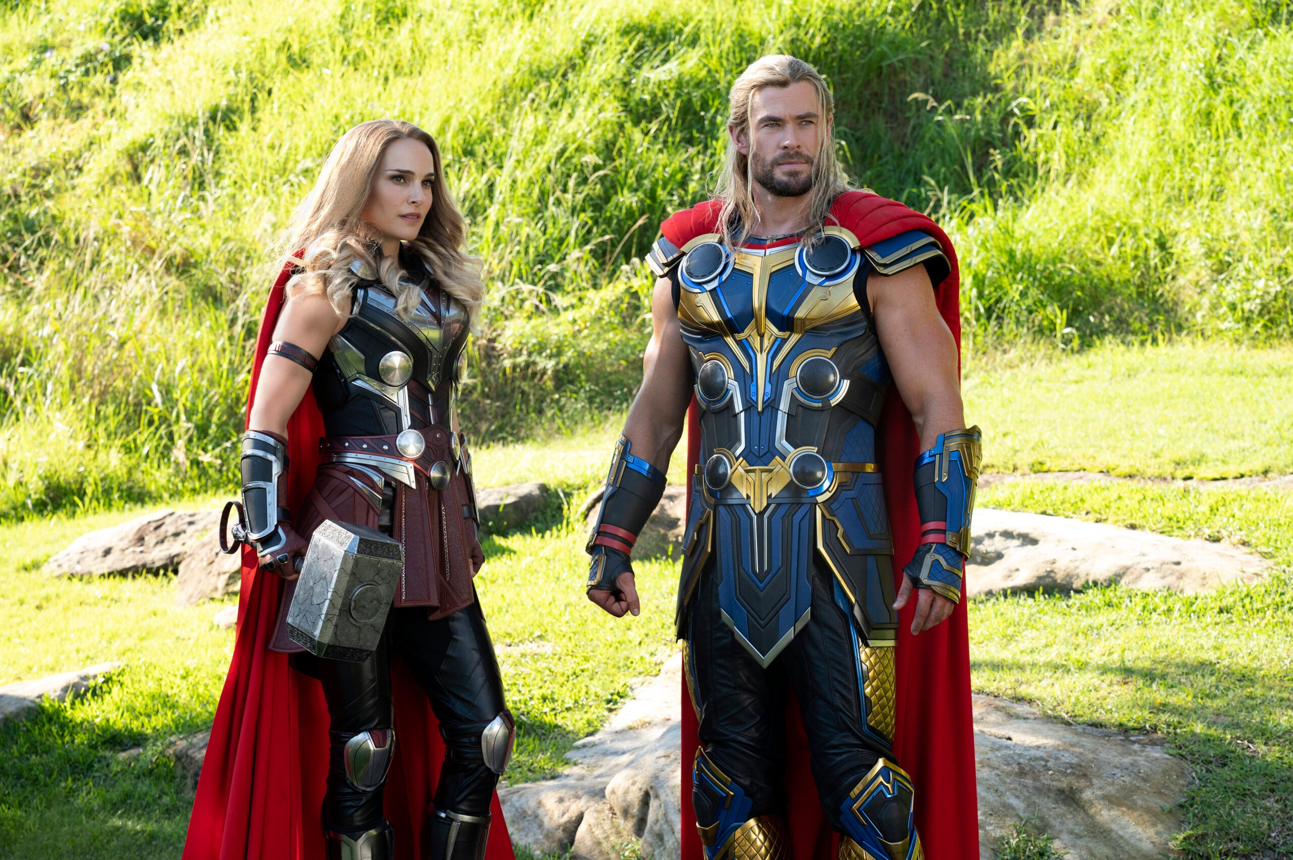 Natalie Portman and Chris Hemsworth in "Thor: Love and Thunder."