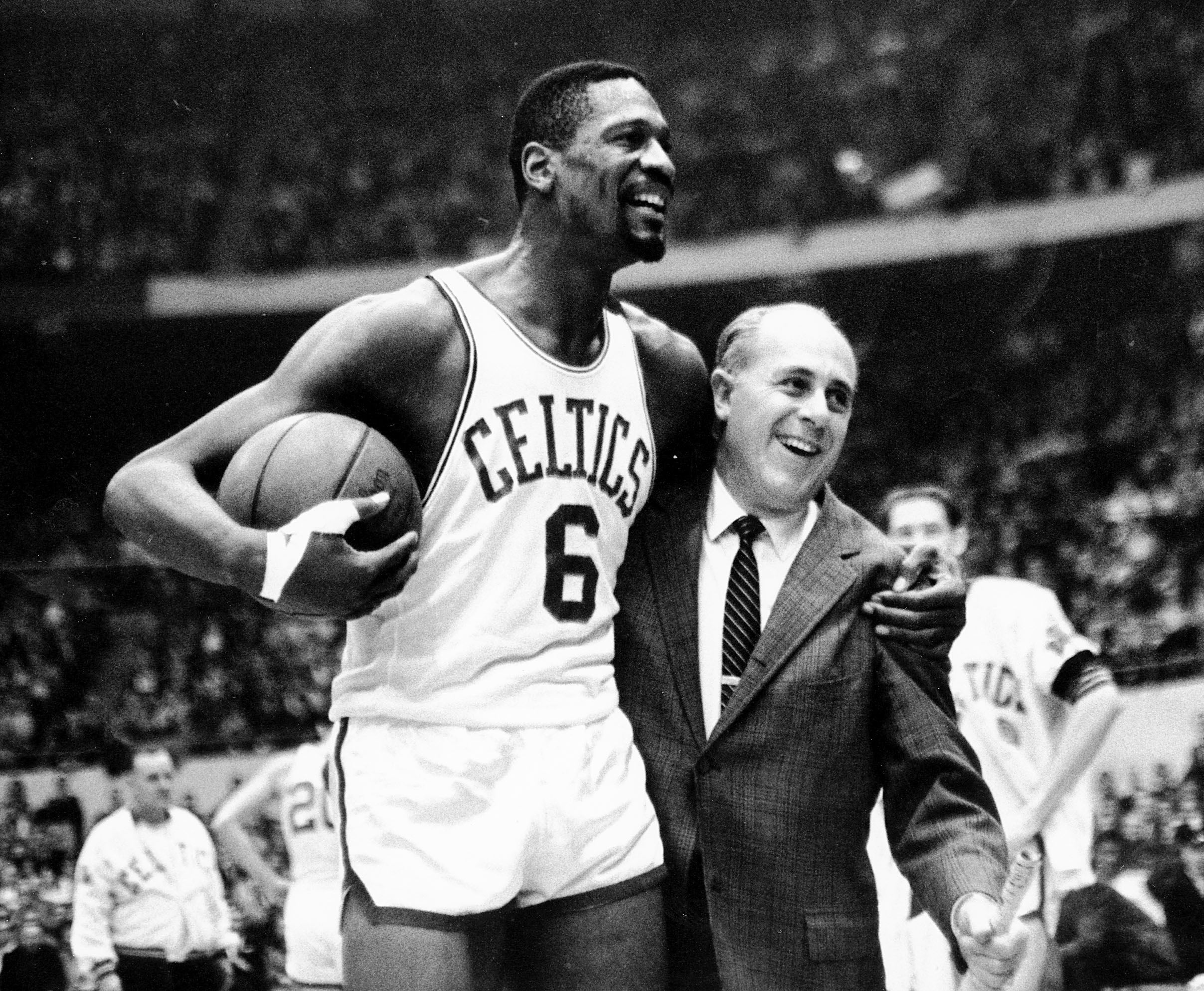 Lakers World - Bill Russell rocking a Kobe Bryant jersey