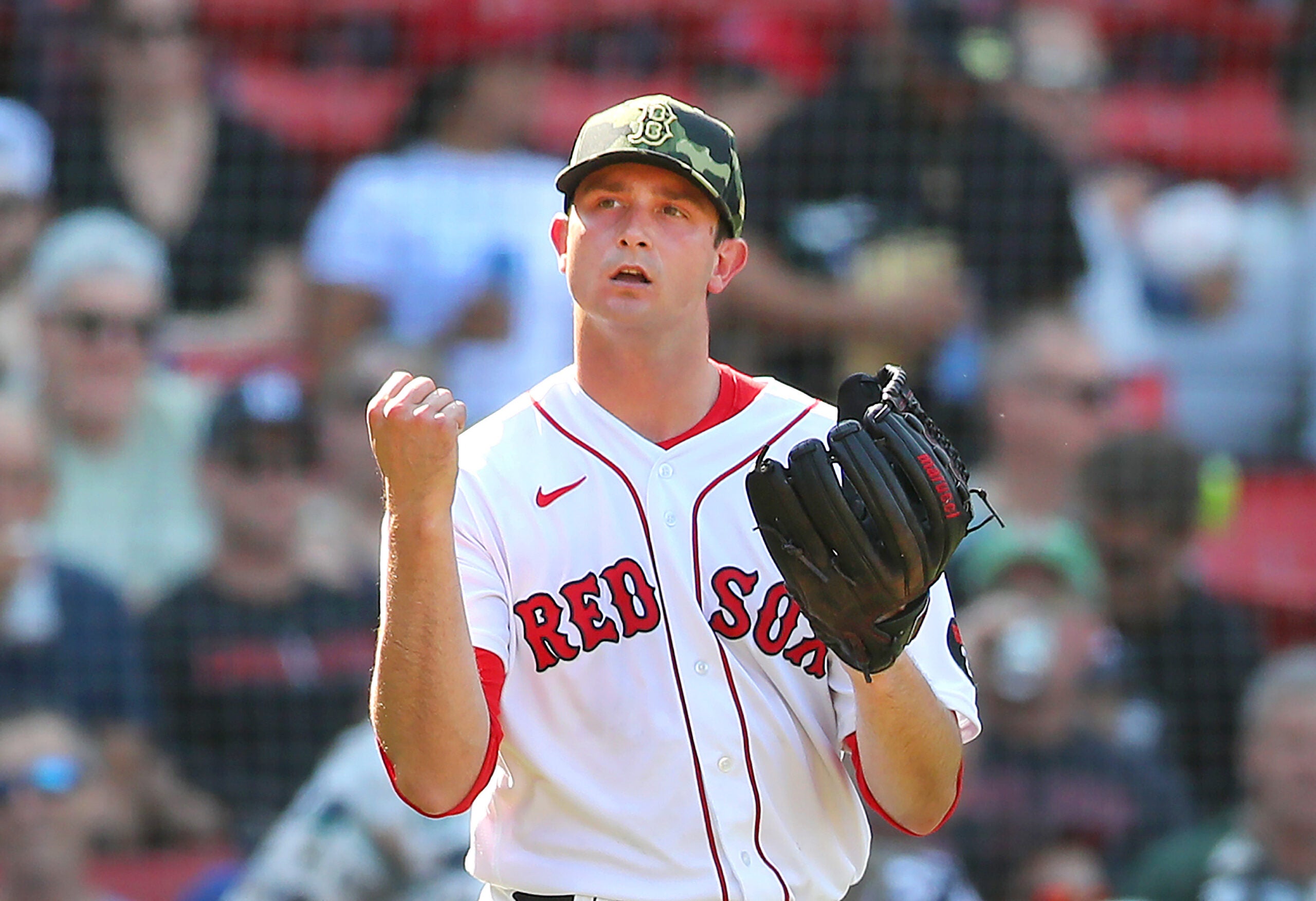 Garrett Whitlock celebrates for the Red Sox