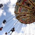 People took flight on an amusement ride at the Big E.