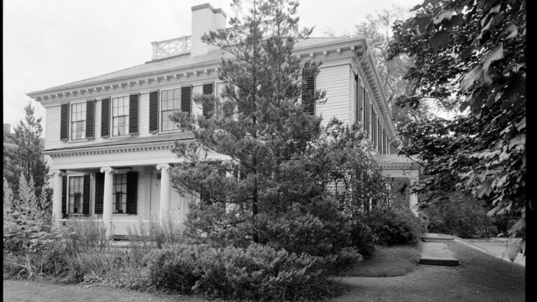 Left side and front of Loring-Greenough House, 12 South Street, Jamaica Plain. Photographed September 7, 1940, by Leon H. Abdalian, 1884-1967