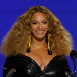Beyonce appears at the 63rd annual Grammy Awards in Los Angeles, on March 14, 2021.