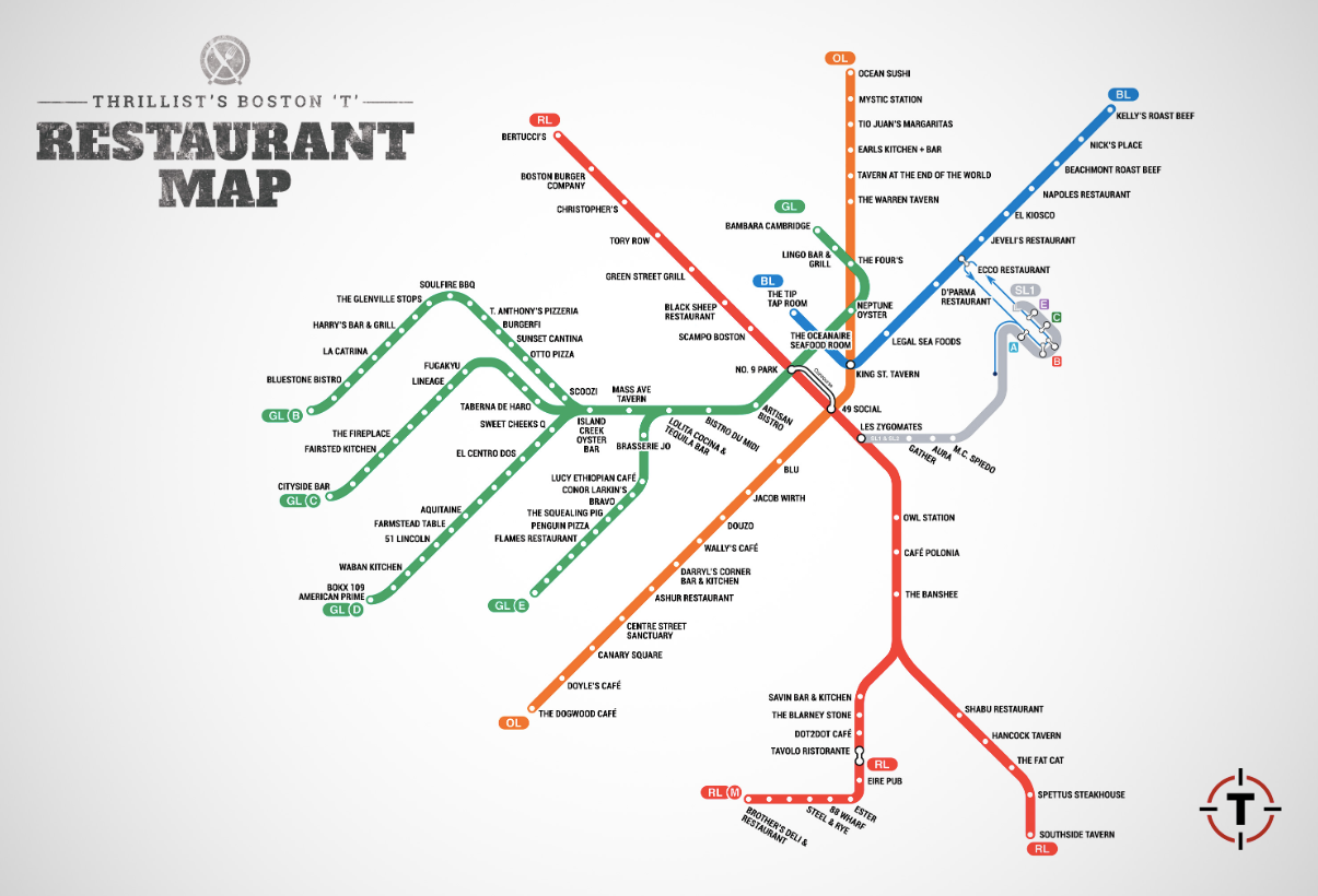 Cool map visualizes the best restaurants for every T stop