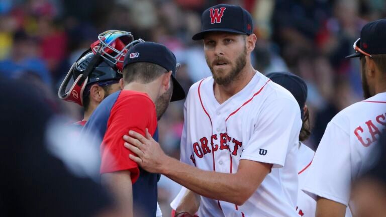 Boston Red Sox's Chris Sale reached 94-95 mph during 'eye opening' live BP;  'For him to be dotting pitches already, it's a great sign' 