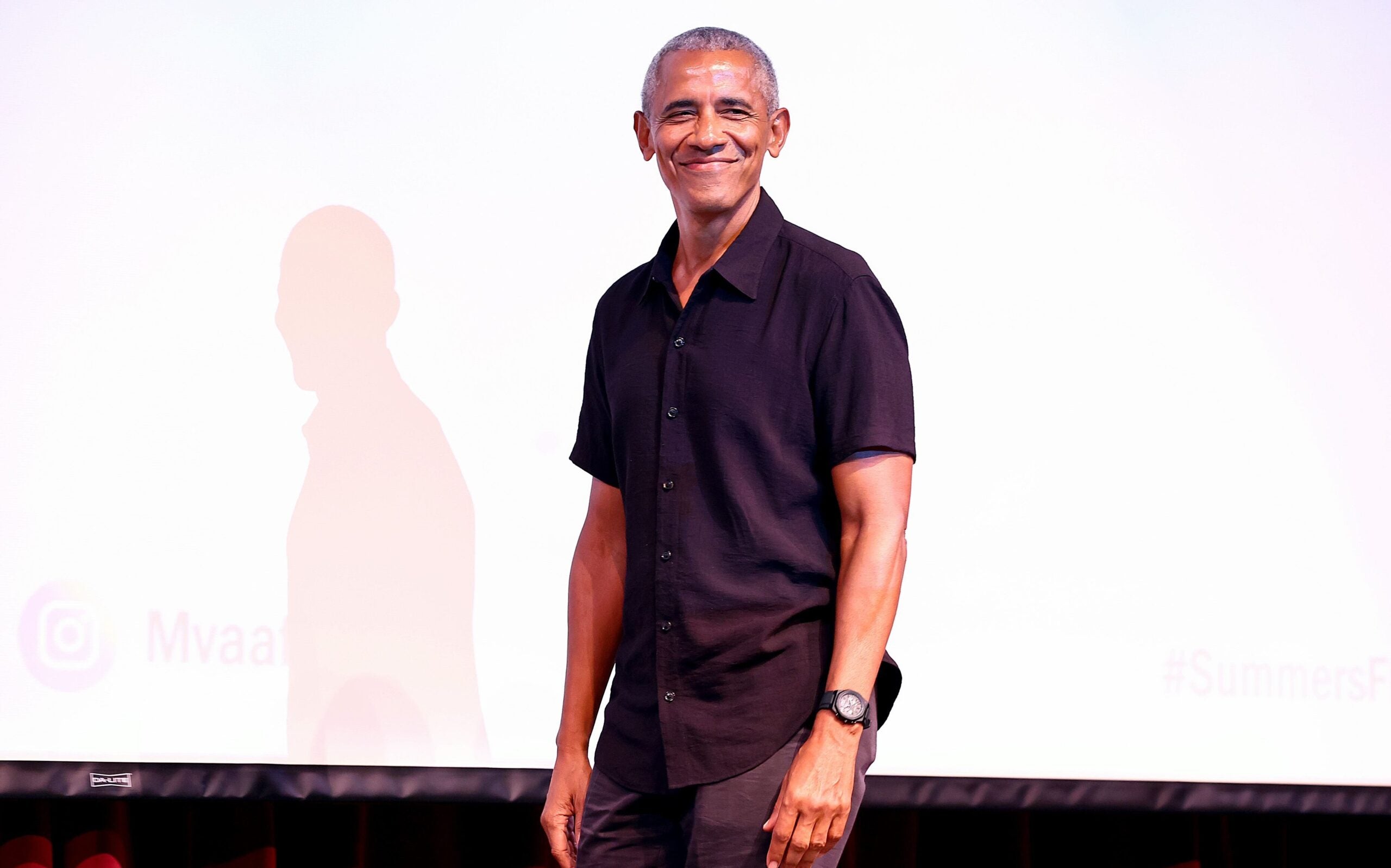  Barack Obama attends the premiere of Netflix's Descendant during the Martha's Vineyard African-American Film Festival at Harbor View Hotel on August 05, 2022 in Edgartown, Massachusetts. 