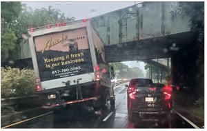 Video shows truck ran over signs, fences at Mendon drive-in cinema