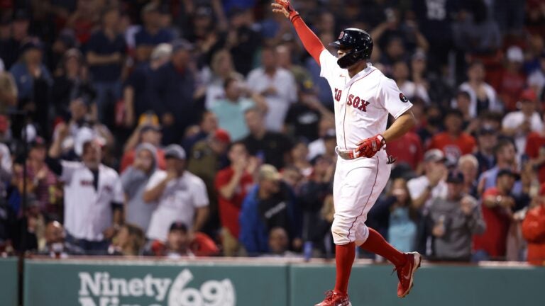 Franchy Cordero of the Boston Red Sox screams out after his throwing  News Photo - Getty Images