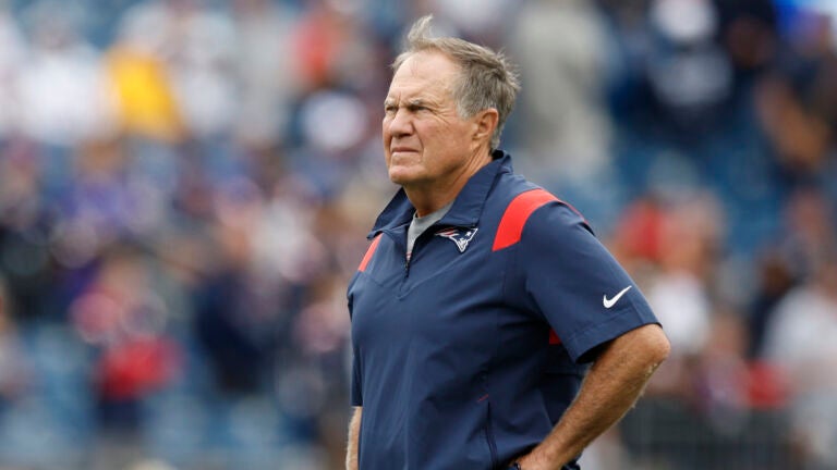 Bill Belichick prior to the Patriots-Ravens matchup.