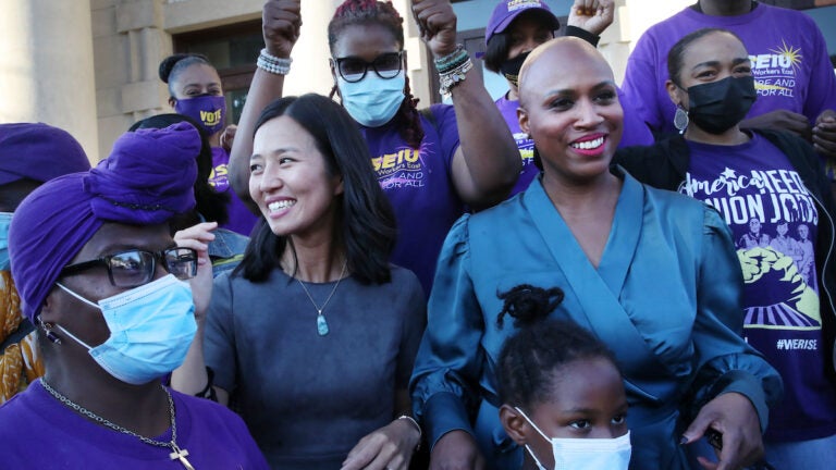 Michelle Wu with Ayanna Pressley in 2021