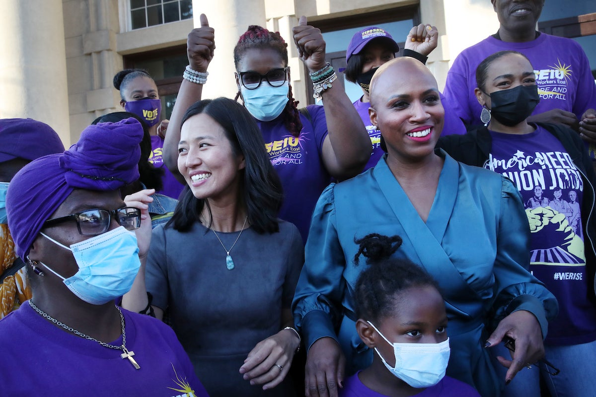 Michelle Wu with Ayanna Pressley in 2021