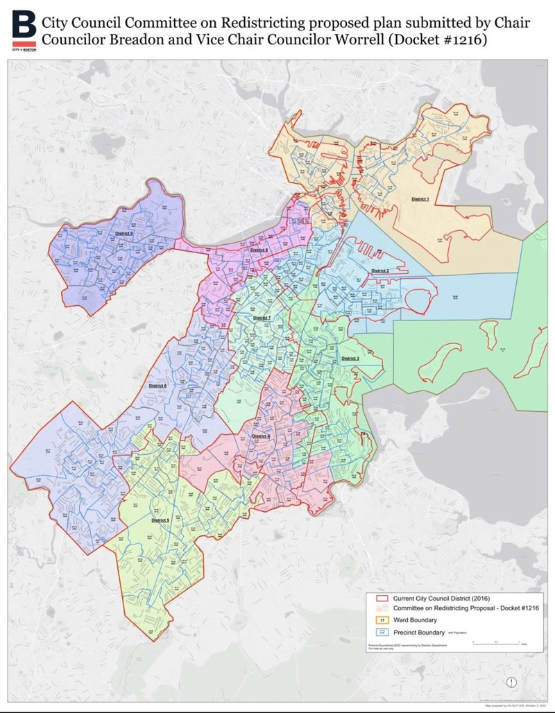 Here's How Boston City Council Districts Might Change With Proposed New Map