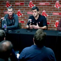 General manager Brian O'Halloran, president Sam Kennedy, chief baseball officer Chaim Bloom, and manager Alex Cora represented the Red Sox at their end-of-season press conference Thursday.