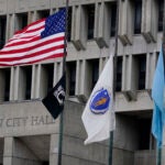 The exterior of Boston City Hall