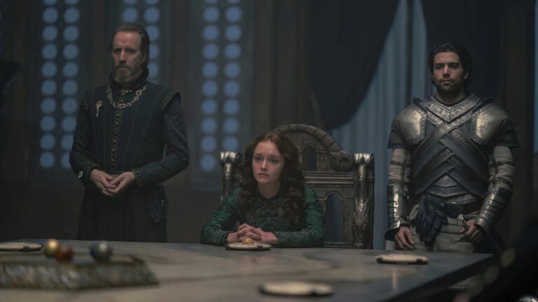 Rhys Ifans, Olivia Cooke, and Fabien Frankel on Episode 9 of "House of the Dragon."