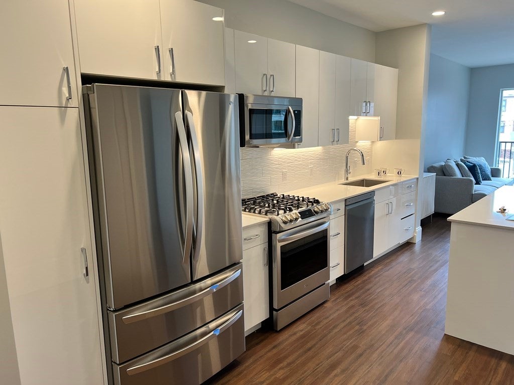 205 Maverick St Kitchen with modern touches and stainless steel appliances. 
