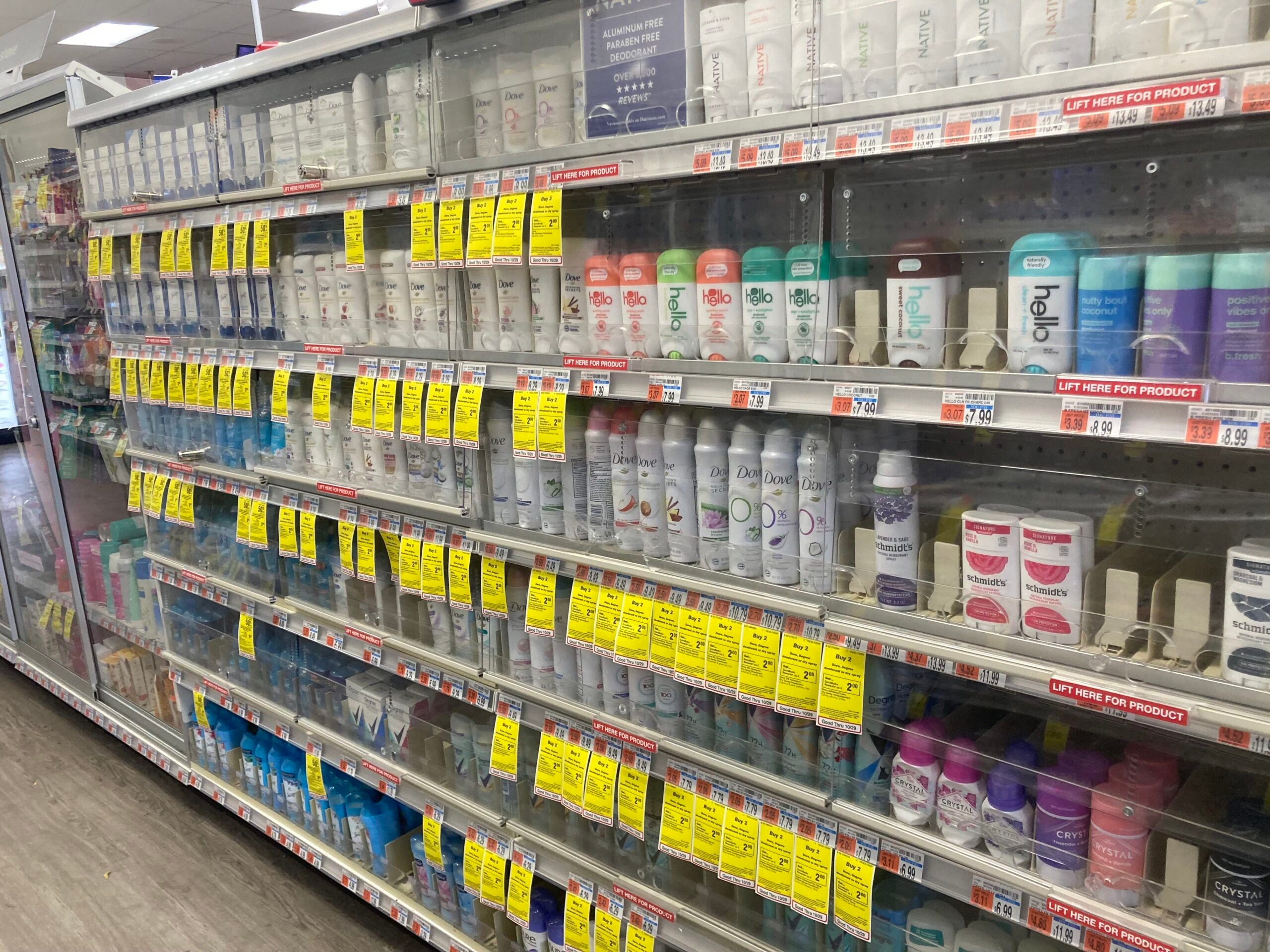 Here's why your body wash, deodorant, and toothpaste are locked up at the  drugstore