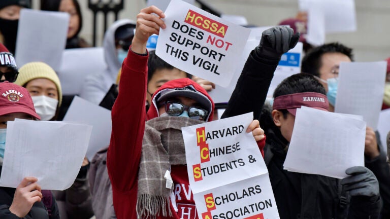 Hundreds at Harvard, NYC, Chicago protest China's actions