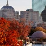 The Back Bay skyline and Charles River are seen, Friday, Nov 4, 2022, in Boston.