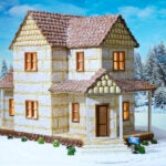 A gingerbread house made of frosted Pop-Tarts.