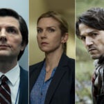 L to R: Adam Scott in "Severance," Rhea Seehorn in "Better Call Saul," Diego Luna in "Andor."