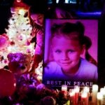A makeshift memorial for Athena Strand, after a memorial service at First Baptist Church of Cottondale in Paradise, Texas, on Tuesday, Dec. 6, 2022.