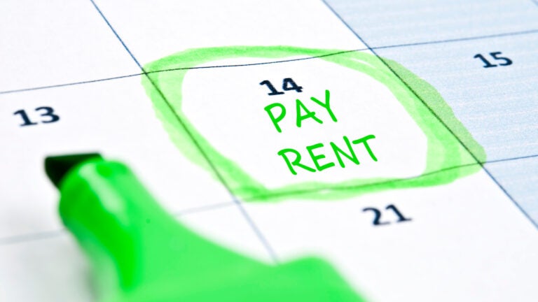 Calendar mark with Pay rent