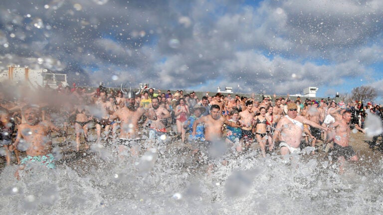 The L Street Brownies take their annual New Year's Day Polar Plunge