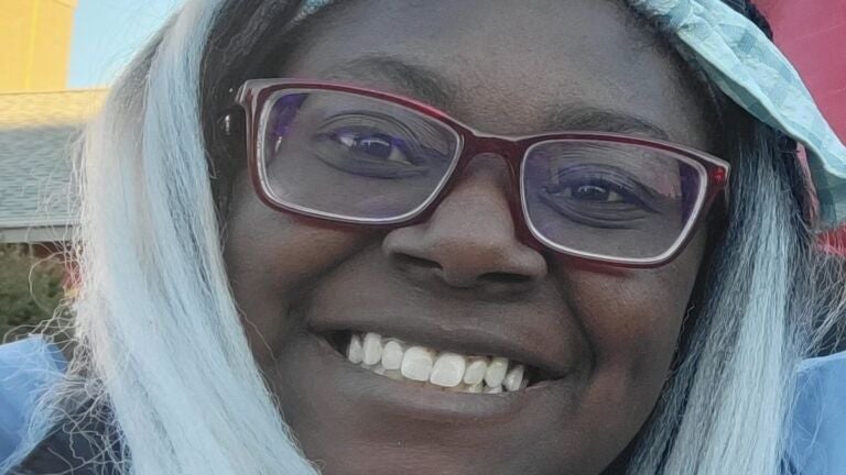 alt = Manchester, New Hampshire police are looking for 17-year-old Lorraine Springer-Aidoo, who has long white and black hair, red-rimmed glasses, and was last seen carrying a red backpack and a dark-colored jacket.