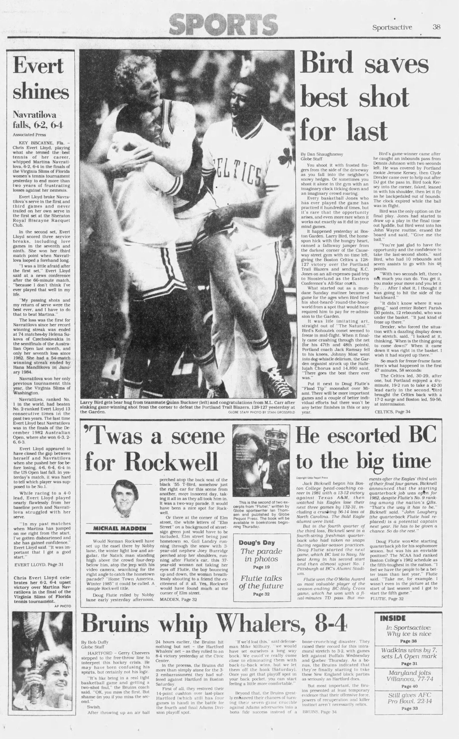 1985 Larry Bird Celtics Boston Globe