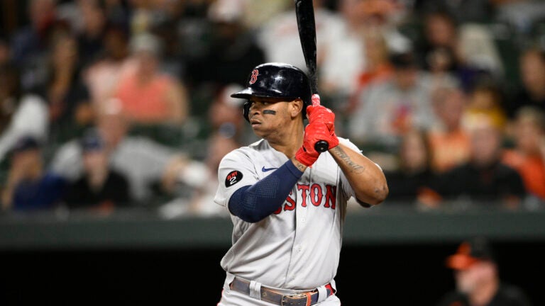 Boston Red Sox's Rafael Devers during a baseball game against the Baltimore Orioles, Friday, Sept. 9, 2022, in Baltimore.