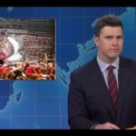 "Weekend Update" anchor Colin Jost jokes about Minnechaug Regional High School in Wilbraham on "Saturday Night Live."