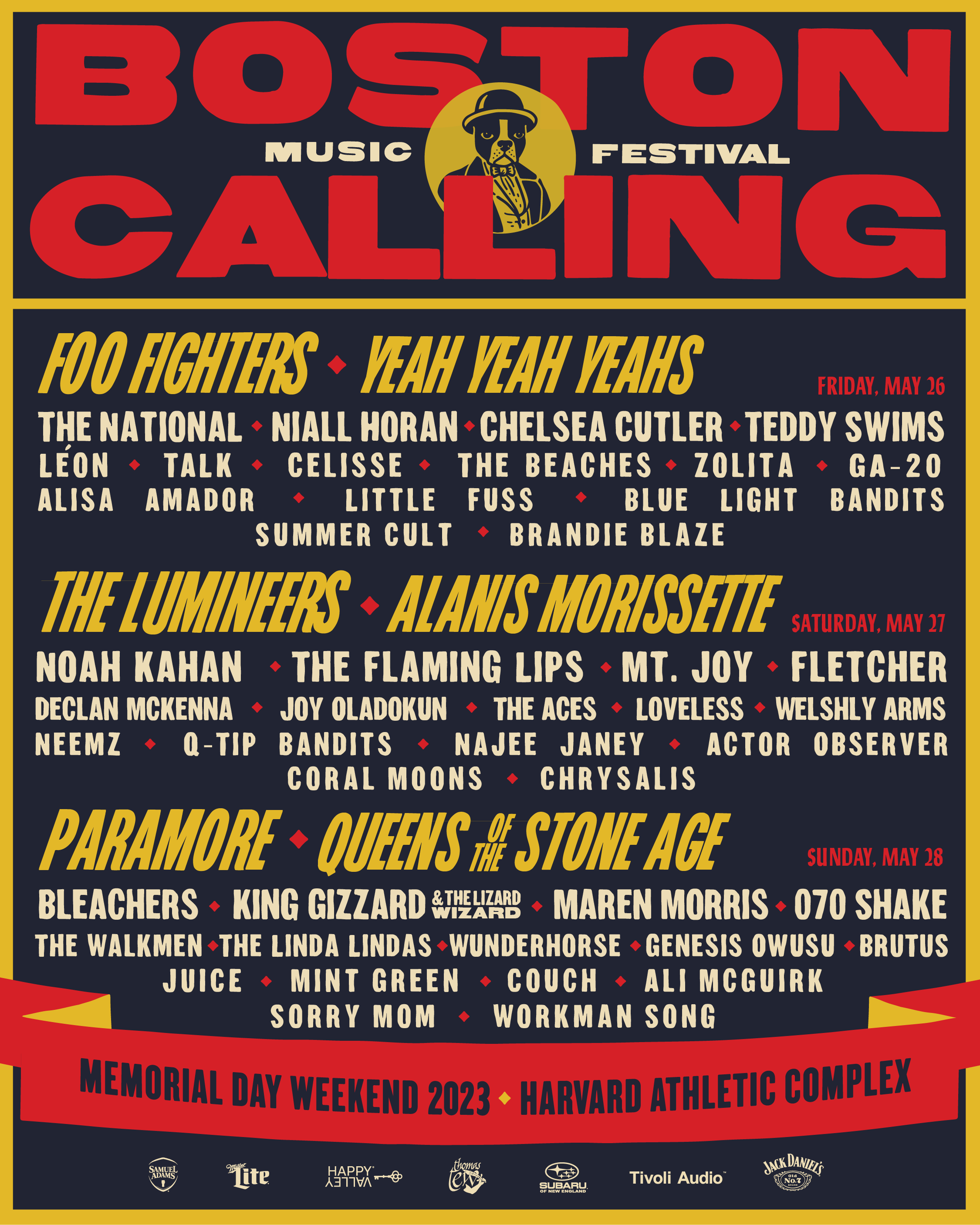 Boston Calling 2023 lineup Foo Fighters, Lumineers, Paramore, more