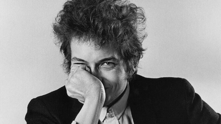 A photograph of Bob Dylan by Daniel Kramer, part of a new exhibit at the Folk Americana Roots Hall of Fame in Boston.